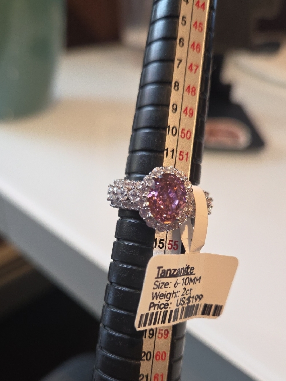 Pink Oval Halo CZ Ring - Women Jewelry - Picture 10 of 12